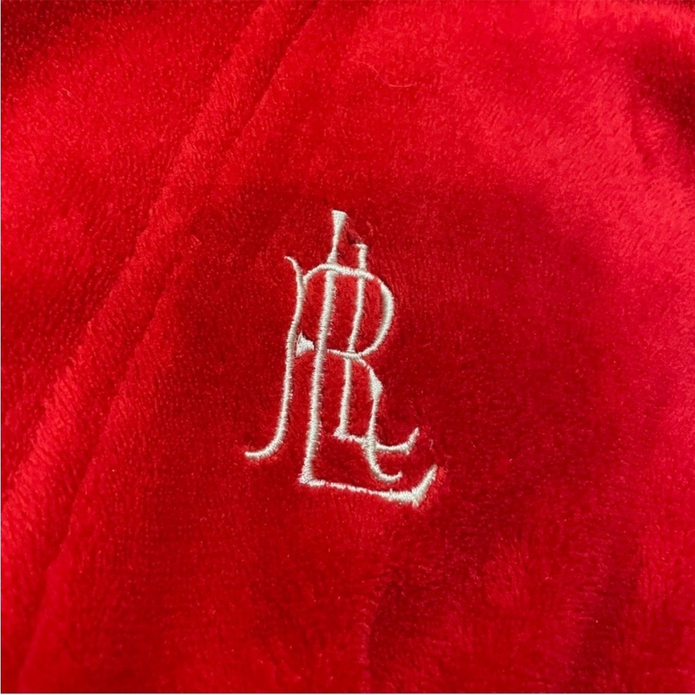 Lauren Ralph Lauren Red Plush Fleece Robe Bathrobe Belted Cozy Size S/M - Picture 2 of 11